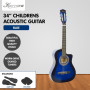Karrera Childrens 34in Wooden Acoustic Guitar Kids - Blue thumbnail 2