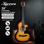 38in Karrera Acoustic Guitar Steel Strings Carry Bag Shoulder Strap Sun Burst thumbnail 10