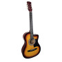 38in Karrera Acoustic Guitar Steel Strings Carry Bag Shoulder Strap Sun Burst thumbnail 1