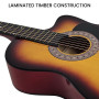 38in Karrera Acoustic Guitar Steel Strings Carry Bag Shoulder Strap Sun Burst thumbnail 8