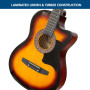 Karrera 38in Pro Cutaway Acoustic Guitar with Bag Strings - Sun Burst thumbnail 5