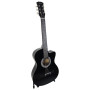 Karrera 38in Pro Cutaway Acoustic Guitar with Carry Bag - Black thumbnail 1