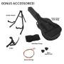 Karrera 38in Pro Cutaway Acoustic Guitar with Carry Bag - Black thumbnail 6