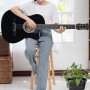 Karrera 38in Pro Cutaway Acoustic Guitar with Carry Bag - Black thumbnail 10