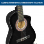 Karrera 38in Pro Cutaway Acoustic Guitar with Carry Bag - Black thumbnail 2