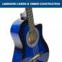 Karrera 38in Pro Cutaway Acoustic Guitar with Bag Strings - Blue Burst thumbnail 3