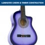 38in Pro Cutaway Acoustic Guitar with guitar bag - Purple Burst thumbnail 3