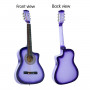38in Pro Cutaway Acoustic Guitar with guitar bag - Purple Burst thumbnail 5