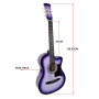 38in Pro Cutaway Acoustic Guitar with guitar bag - Purple Burst thumbnail 5
