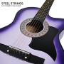 38in Pro Cutaway Acoustic Guitar with guitar bag - Purple Burst thumbnail 7
