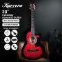 Karrera 38in Pro Cutaway Acoustic Guitar with guitar bag - Red Burst thumbnail 4