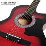 Karrera 38in Pro Cutaway Acoustic Guitar with guitar bag - Red Burst thumbnail 7