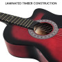 Karrera 38in Pro Cutaway Acoustic Guitar with guitar bag - Red Burst thumbnail 9