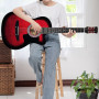 Karrera 38in Pro Cutaway Acoustic Guitar with guitar bag - Red Burst thumbnail 10