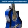 38in Cutaway Acoustic Guitar with guitar bag - Blue Burst thumbnail 3