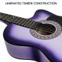 38in Cutaway Acoustic Guitar with guitar bag - Purple Burst thumbnail 9