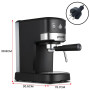 Pronti KCM-850D Coffee Machine 20 Bar Espresso Maker with Milk Frother and 1.25L Tank thumbnail 3