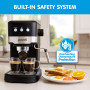 Pronti KCM-850D Coffee Machine 20 Bar Espresso Maker with Milk Frother and 1.25L Tank thumbnail 7