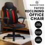 Sarantino Fayzo Racing Office Gaming Chair in Black and Red Desk Seat thumbnail 2