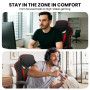Sarantino Fayzo Racing Office Gaming Chair in Black and Red Desk Seat thumbnail 6