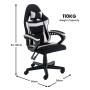 Sarantino Antre Kids Study Gaming Chair in Black and White Office Adjustable Height Chair thumbnail 4