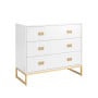 Sarantino Amara Chest of Drawers Tallboy Dresser in White/Gold thumbnail 1