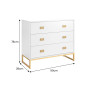 Sarantino Amara Chest of Drawers Tallboy Dresser in White/Gold thumbnail 3
