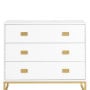 Sarantino Amara Chest of Drawers Tallboy Dresser in White/Gold thumbnail 4