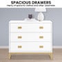 Sarantino Amara Chest of Drawers Tallboy Dresser in White/Gold thumbnail 6