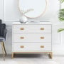 Sarantino Amara Chest of Drawers Tallboy Dresser in White/Gold thumbnail 9