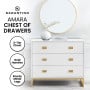 Sarantino Amara Chest of Drawers Tallboy Dresser in White/Gold thumbnail 10