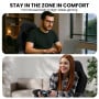 Sarantino Cueva Reclining High Back Office Gaming Chair Black Retractable Footrest Computer Seat thumbnail 5