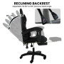 Sarantino Cueva Reclining High Back Office Gaming Chair Black Retractable Footrest Computer Seat thumbnail 6