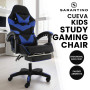 Sarantino Cueva Reclining High Back Office Gaming Chair Seat Retractable Footrest Office Computer Black & Blue thumbnail 9