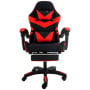 Sarantino Cueva Reclining High Back Office Gaming Chair with Retractable Footrest Office Computer Seating in Black/Red thumbnail 1
