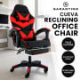 Sarantino Cueva Reclining High Back Office Gaming Chair with Retractable Footrest Office Computer Seating in Black/Red thumbnail 9