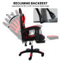 Sarantino Cueva Reclining High Back Office Gaming Chair with Retractable Footrest Office Computer Seating in Black/Red thumbnail 6