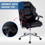 Faux Leather High Back Modern Reclining Executive Office Chair Black thumbnail 6