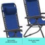 Zero Gravity Reclining Deck Chair - Blue thumbnail 8