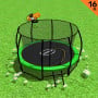 Kahuna Trampoline 16 ft with Basketball Set - Green thumbnail 1