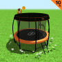Kahuna Trampoline 10 ft with Basketball Set and Roof - Orange thumbnail 1