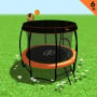 Kahuna Trampoline 6 ft with Basketball Set & Roof Cover - Orange thumbnail 1