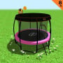 Kahuna Trampoline 8 ft with Basketball Set and Roof - Pink thumbnail 1