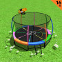 Kahuna Trampoline 16ft with Basketball Set - Rainbow thumbnail 1