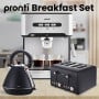 Pronti Toaster, Kettle & Coffee Machine Breakfast Set - Black thumbnail 13