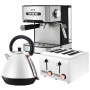 Pronti Toaster, Kettle & Coffee Machine Breakfast Set - White thumbnail 1