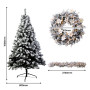 Christabelle 3pc Christmas Set: 1.5m Snow Flocked Tree 61cm Pre-Lit LED Wreath & 2.74m Frosted Garland Holiday Decor thumbnail 6