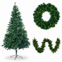 Christabelle Green Artificial Tree 1.8m 61cm Chadwick Wreath with Lights 2.7m Garland with LED Light thumbnail 1