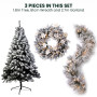 Christabelle Snow-Tipped Snowflocked Tree 61cm Snow Wreath Colonial with Lights 2.74m Garland Snow Frosted thumbnail 15