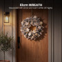 Christabelle Snow-Tipped Snowflocked Tree 61cm Snow Wreath Colonial with Lights 2.74m Garland Snow Frosted thumbnail 13
